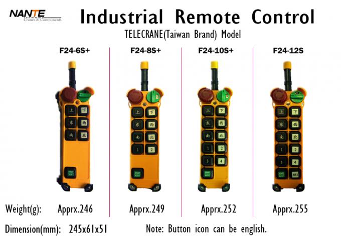 Original de controle remoto industrial de rádio Handheld de Telecrane de 8 botões de Taiwan 0